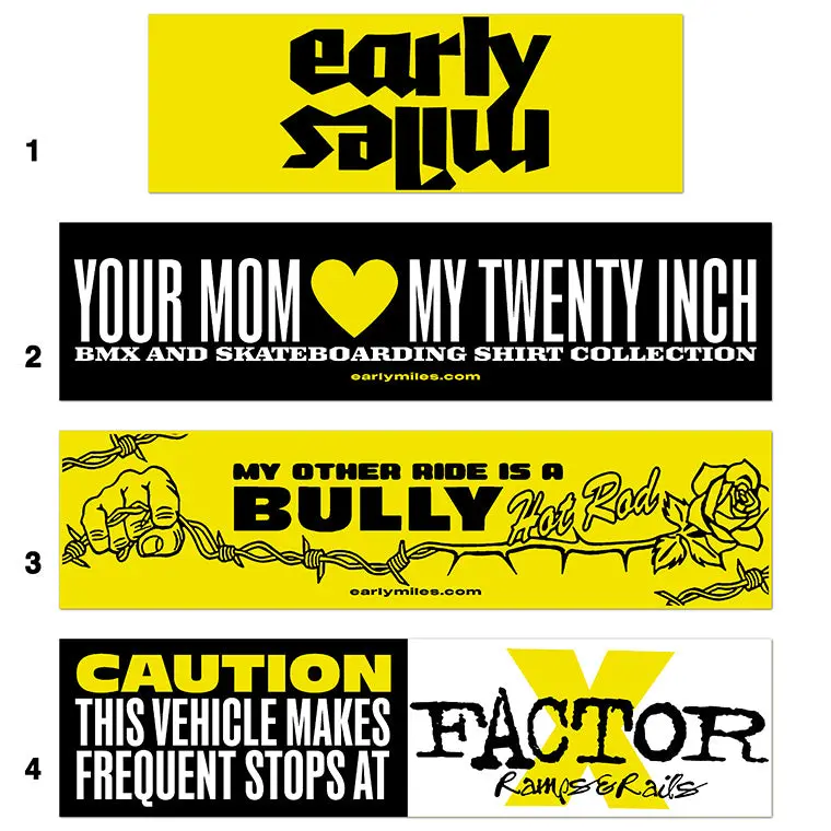 Early Miles Bumper Sticker 1