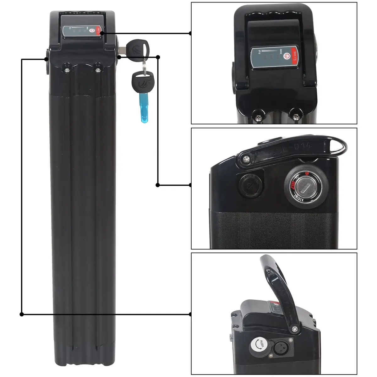 Ecotric Replacement Battery For Ecotric Hammer Fat Tire Ebike - Sh-Dc005-Mb/Dc005a_Mb 1