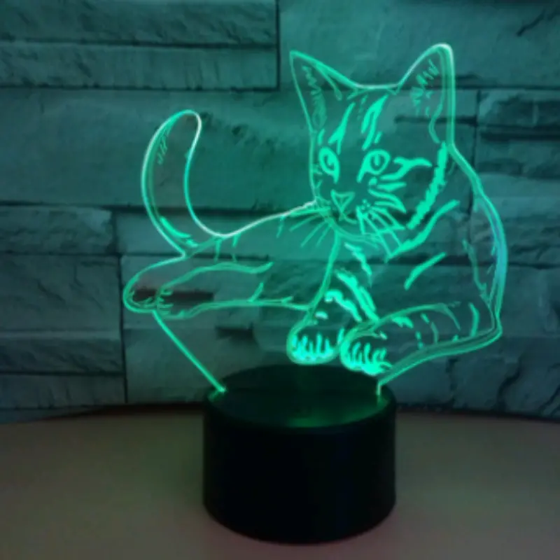 3D Touch Cat Led  Light Table Lamp 1