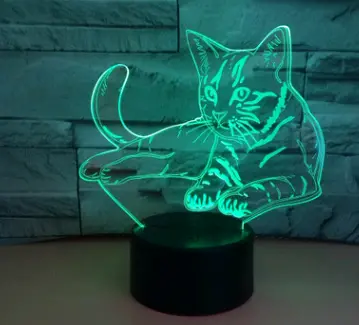 3D Touch Cat Led Light Table Lamp 1