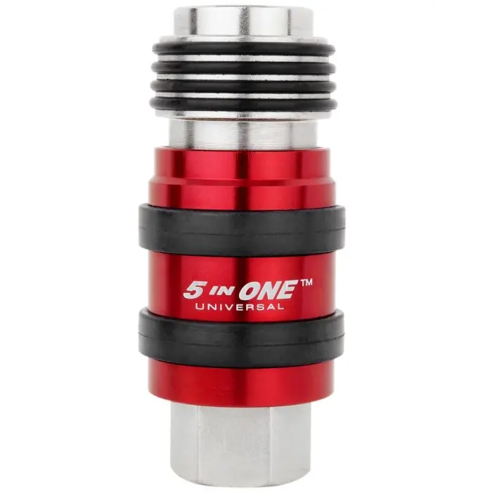 5 In One® Universal Safety Exhaust Quick-Connect Industrial Coupler, 3/8" Female Npt 1