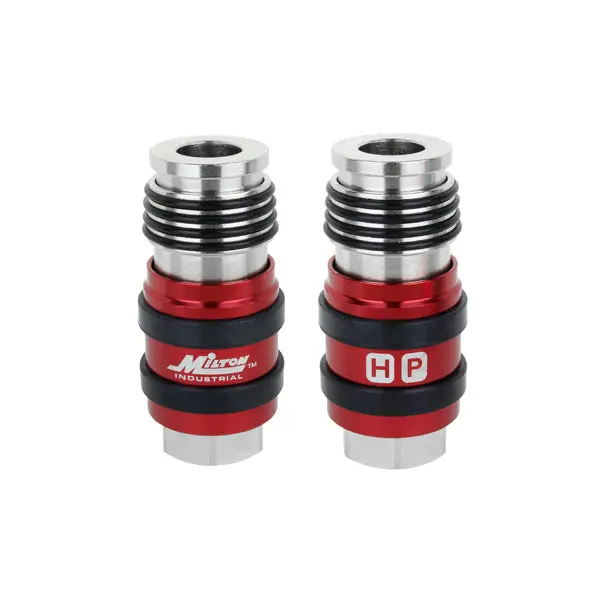 2 In One Universal Safety Exhaust Industrial Coupler, 1/4" Npt X 3/8" Body Flow Female 1