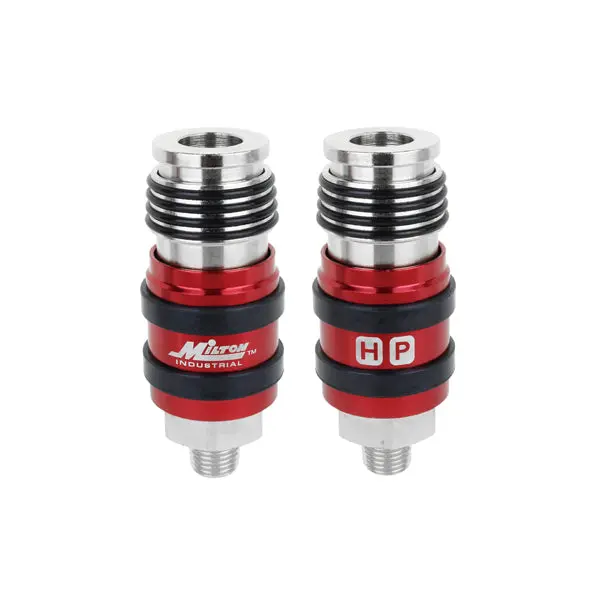 2 In One Universal Safety Exhaust Industrial Coupler, 1/4" Npt X 3/8" Body Flow Male 1