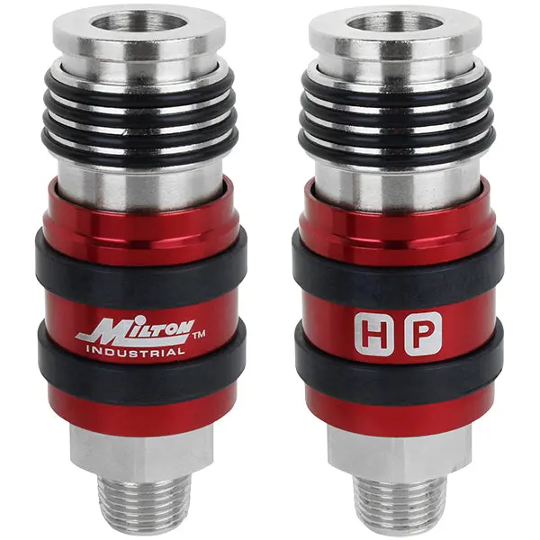 2-In-One Universal Safety Exhaust Industrial Coupler, 3/8" Npt X 3/8" Body Flow - Patented Male 1
