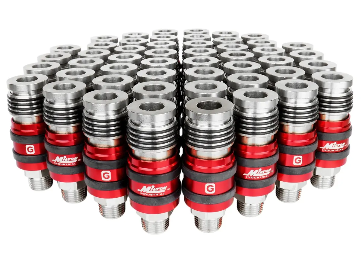 2-In-One Universal Safety Exhaust Industrial Coupler, 1/2" Npt X 1/2" Body Flow - Patented Male 2