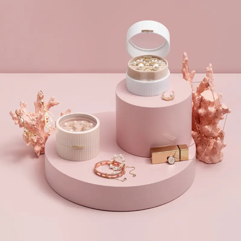 Portable Round Jewelry Storage Box 1