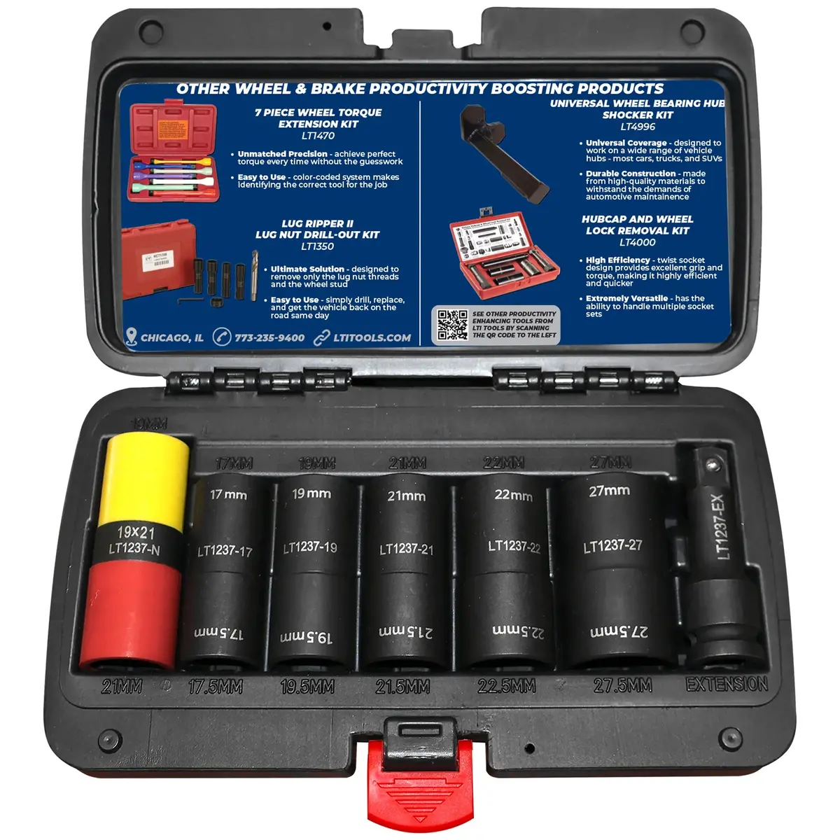 1/2-Inch Drive Flip Socket Set (7-Piece) For Standard, Or Damaged Capped/Clad Lug Nuts - Lt1237 1
