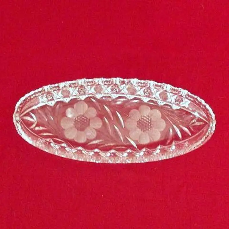 Oblong Cut Crystal Celery/Relish Dish 1