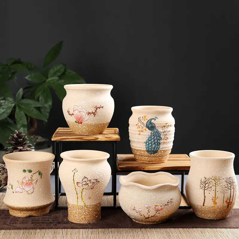 Snowflake Glaze Ceramic Flowerpots 1