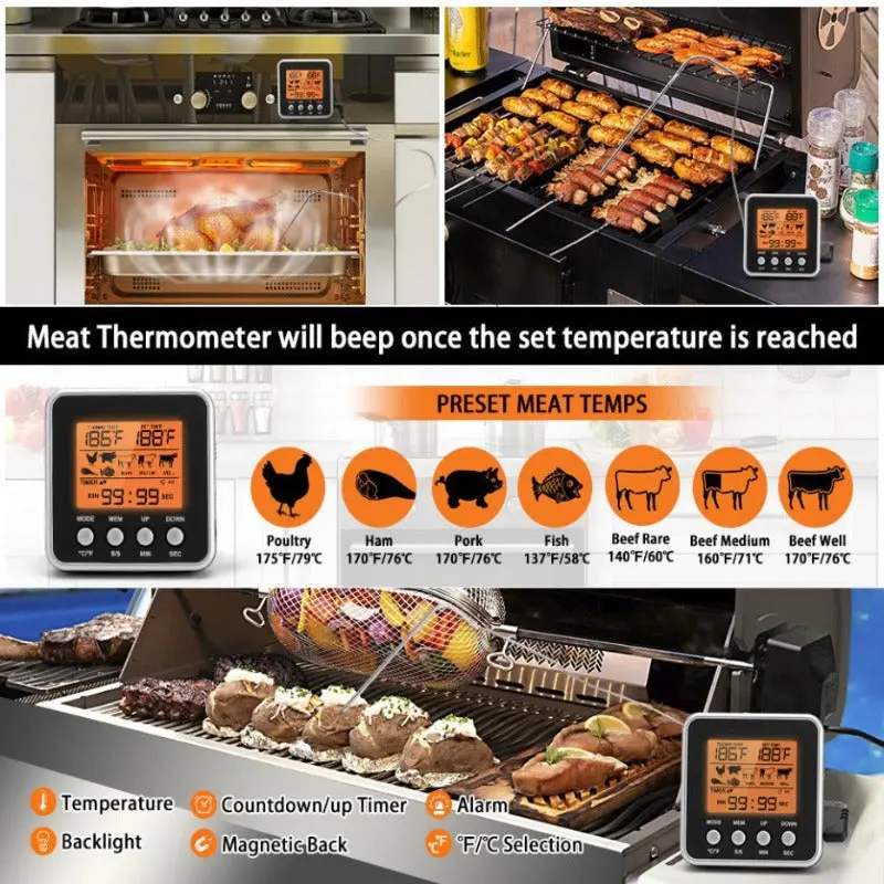 Bbq Grilling Thermometer Timer Probe 1