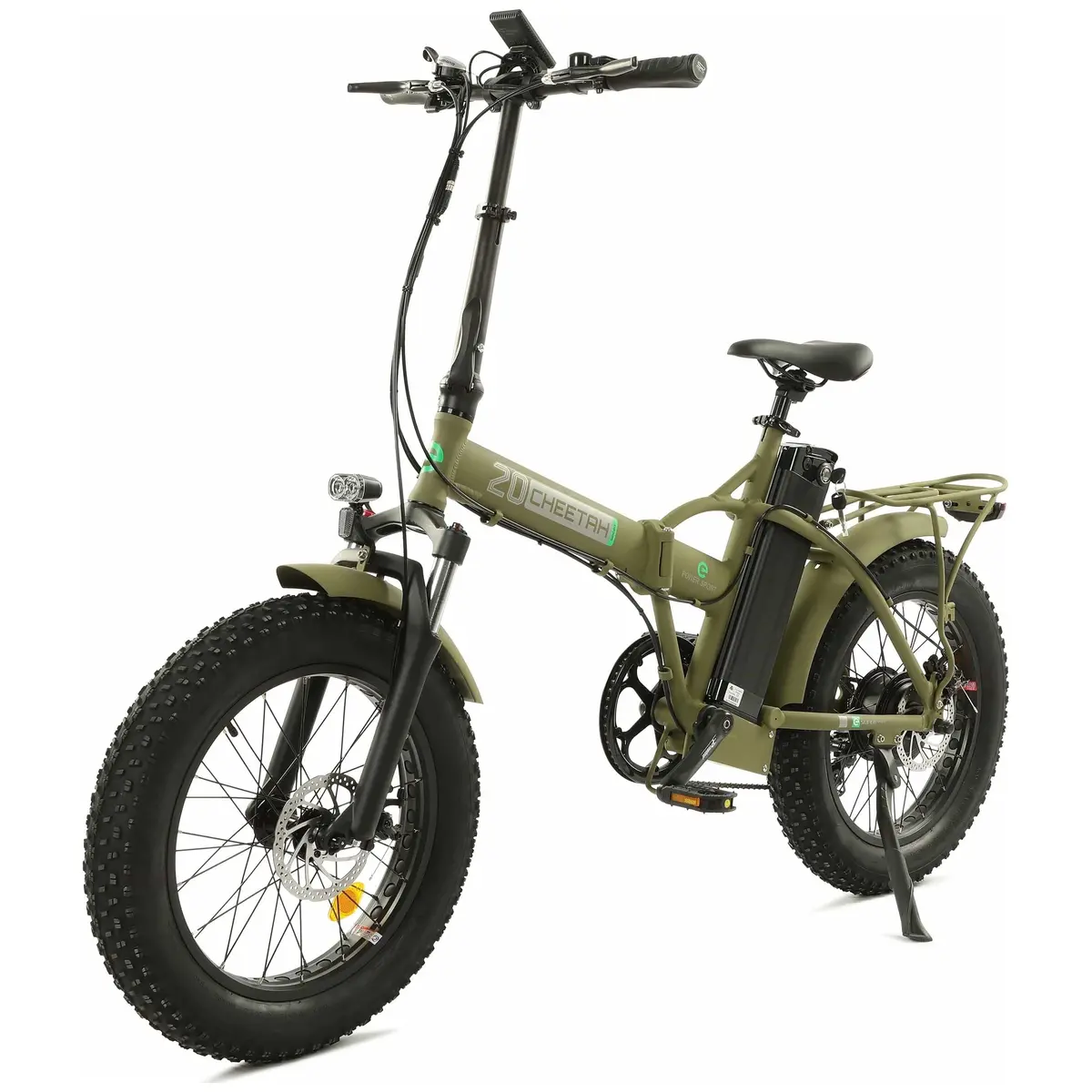 Ecotric 20" Fat Tire, Portable, Folding E-Bike With Color Lcd Display - 500 Watt, 48V 1
