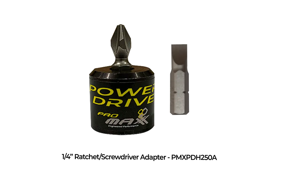 Hex Driver Adapter Converts 1/4" Drive Ratchet To Screwdriver - W/Phillips & Straight Head Bits 2