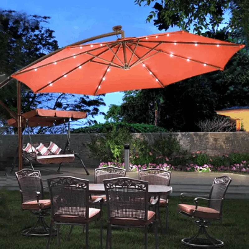 10' Patio Umbrella With Led Lights 1