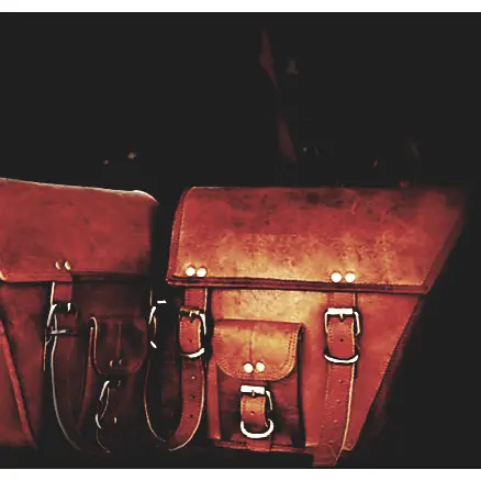 Leather Saddlebags, Hand Crafted - Pair 1