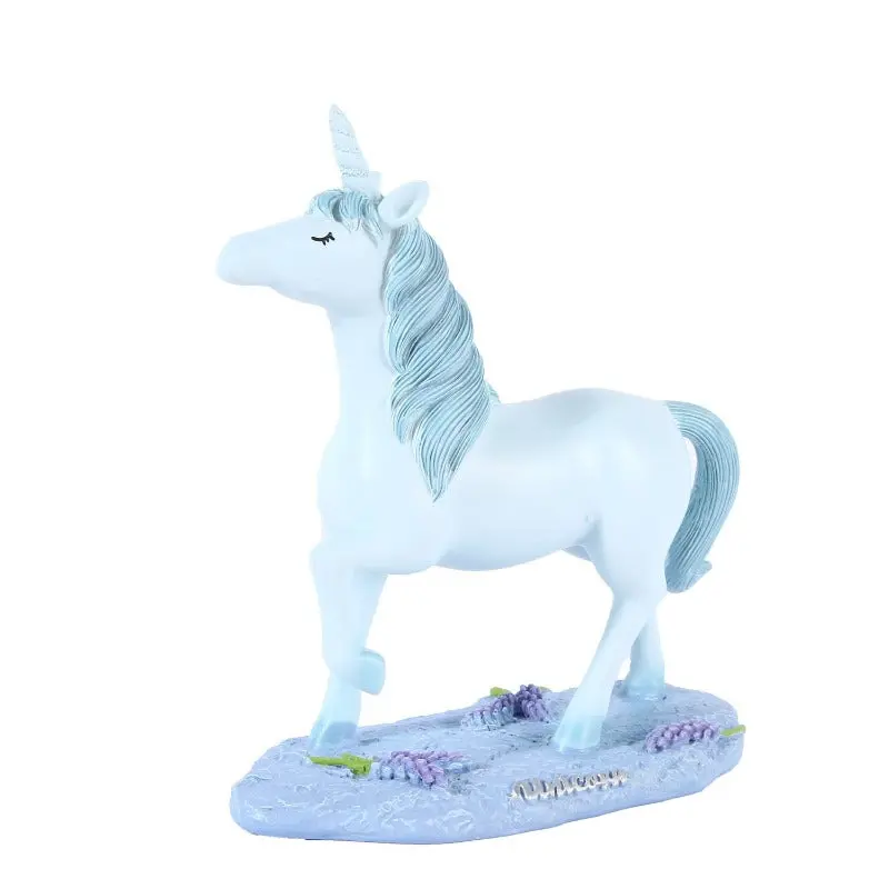 Blue Unicorn Resin Handicraft Pony Ornament 1