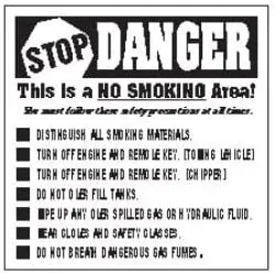 (29457) Decal No Smoking Area, Fuel Tank 1