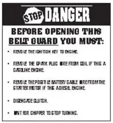 (29459) Danger, Before Opening Belt Guard 1