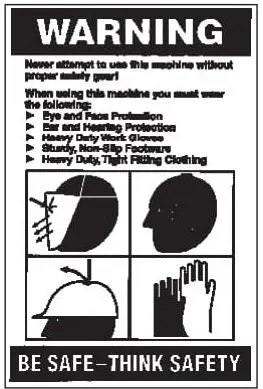 (29471) Decal Warning- Proper Safety Gear 1