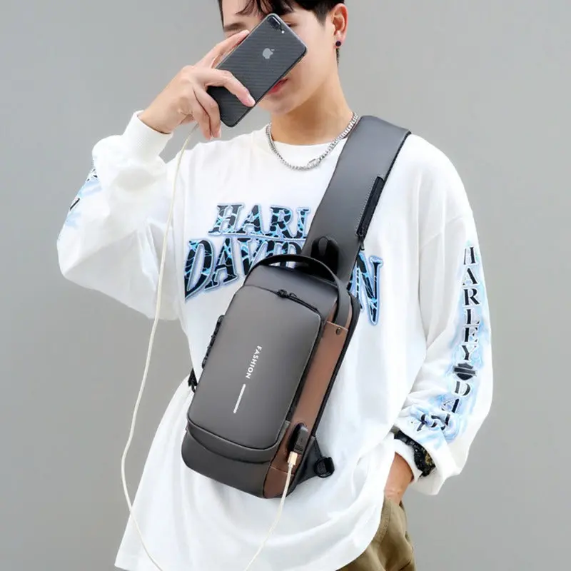 Motorcycle Chest Bag Password Anti-Theft Men's Fashion 1