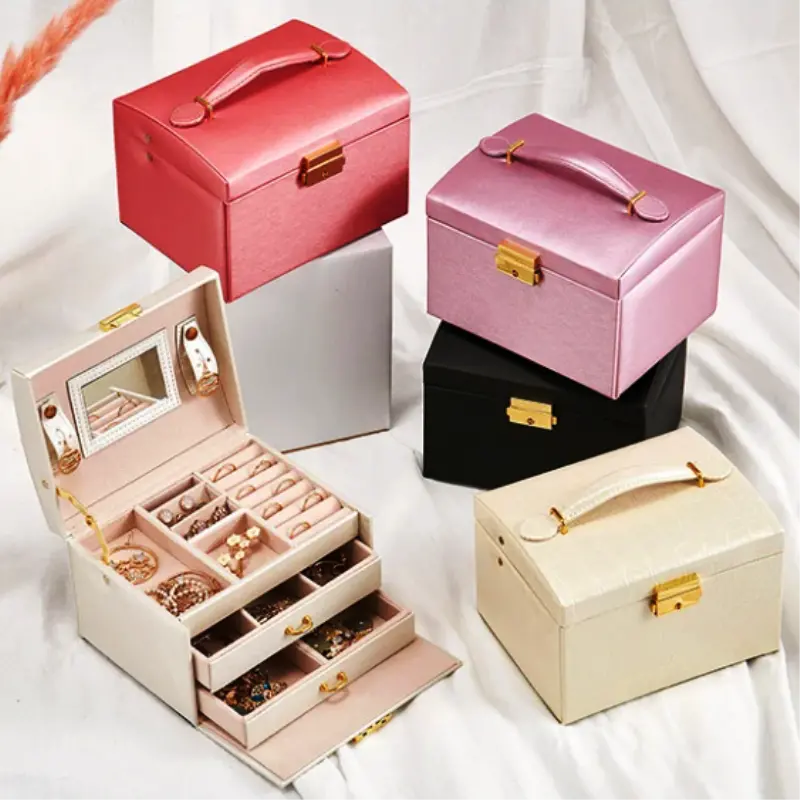 Large Capacity Leather Jewelry Box 1