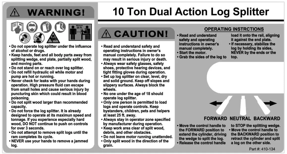 (410-134) Warning Caution Decal 1