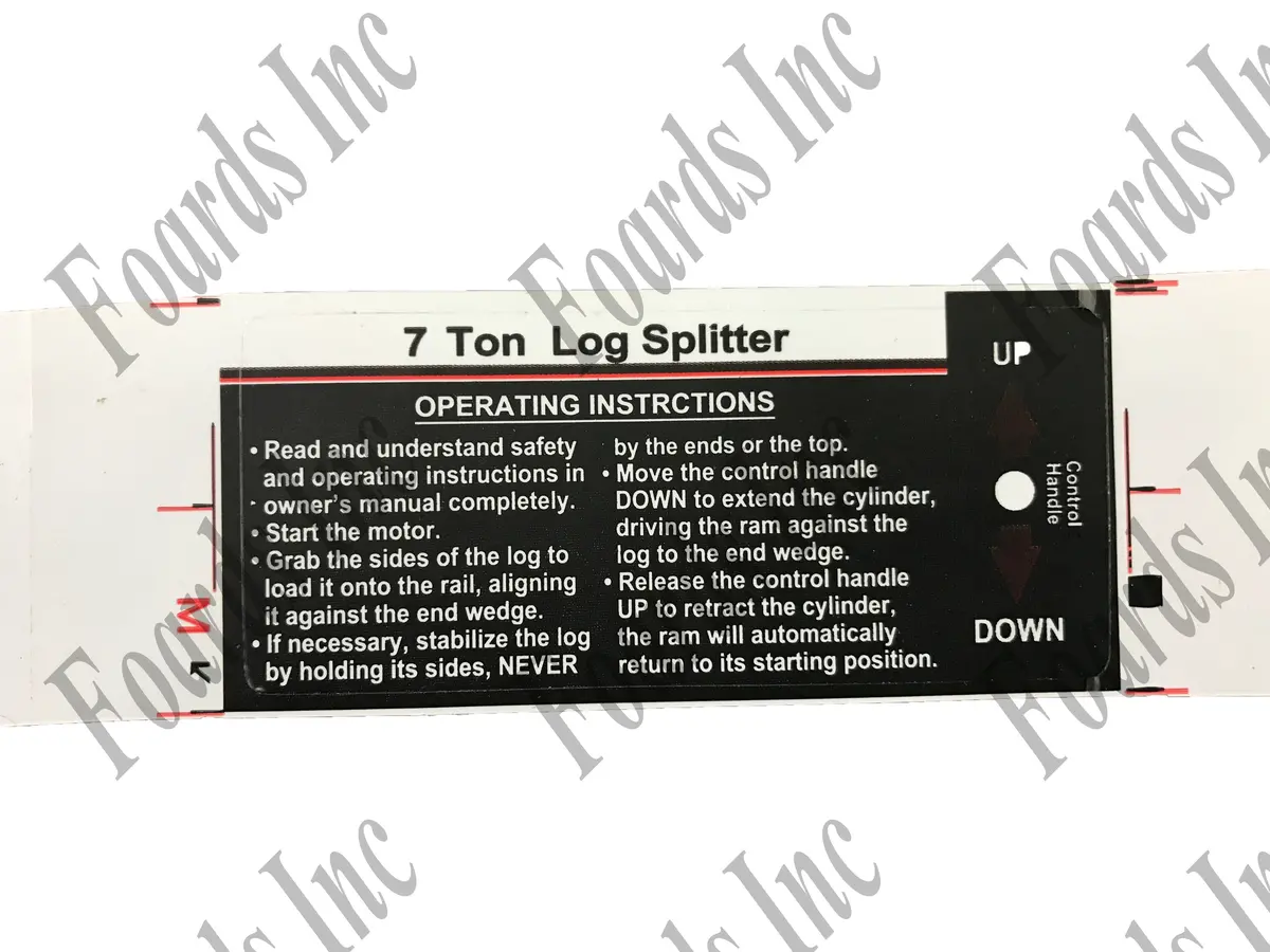 (410-156) Operating Instruction Decal 1