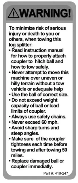 (410-247) Warning Decal 1