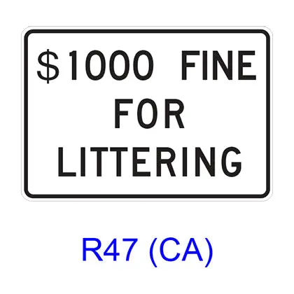 $___ Fine For Littering R47(Ca) 1