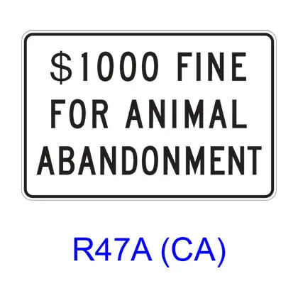$___ Fine For Animal Abandonment R47a(Ca) 1