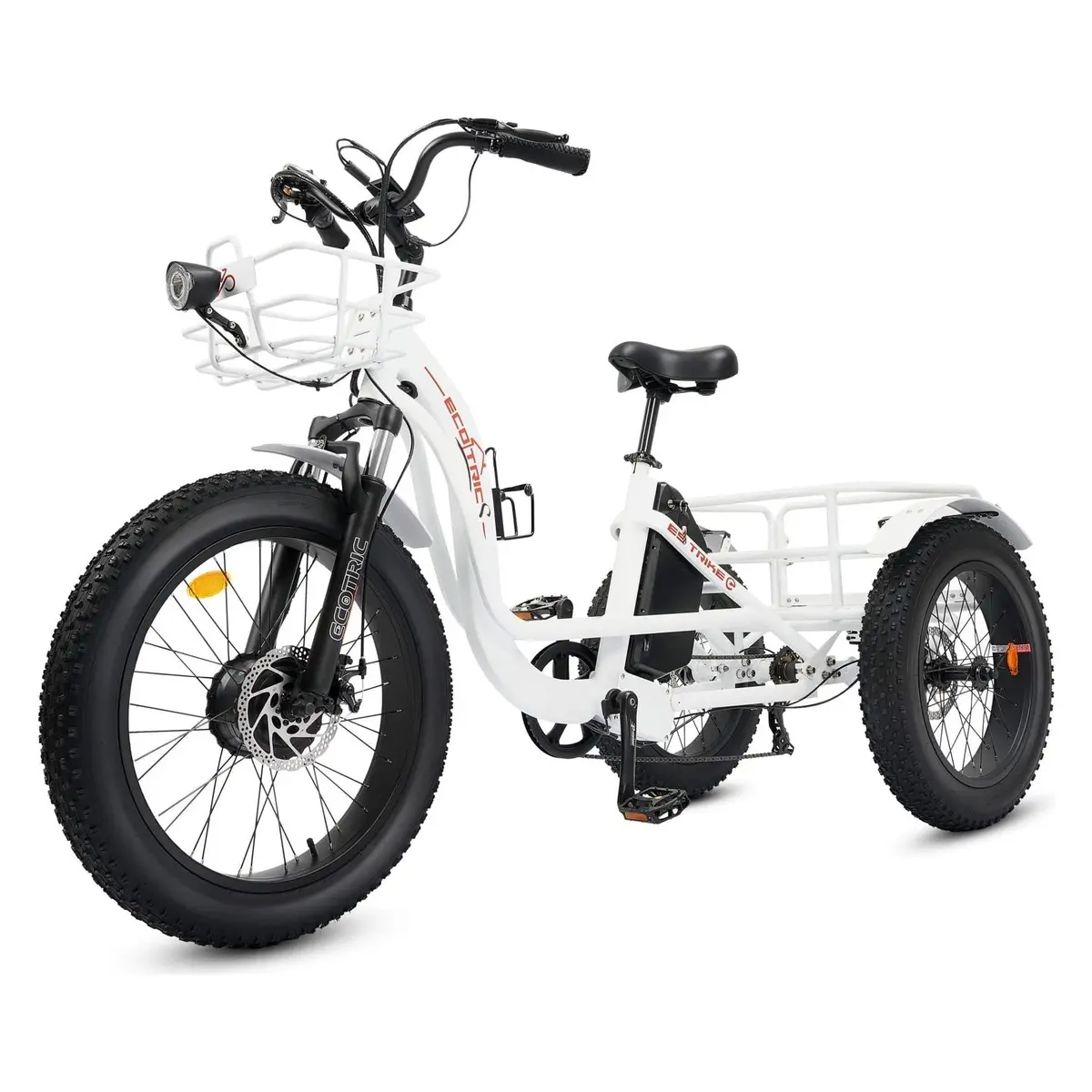 Ecotric Electric Tricycle (Ul Certified) With Front Basket & Rear Rack - 750 Watt, 48V 2
