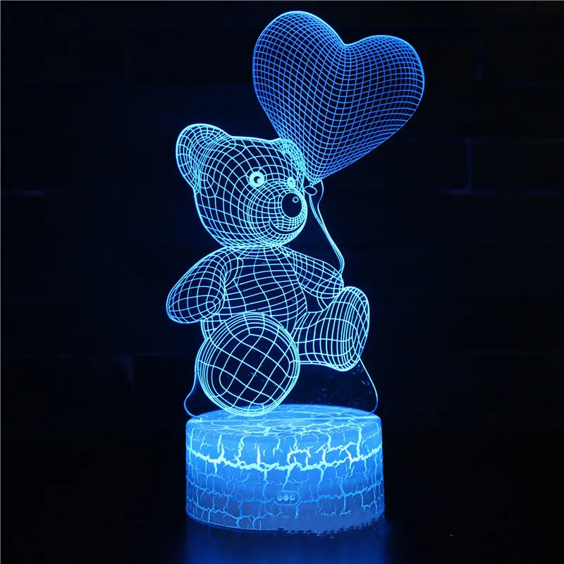 3D Love Bear Series Night Light 1