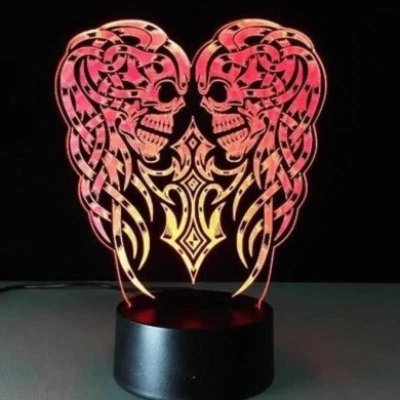 3D Hologram Acrylic Skull Led Lamp 1