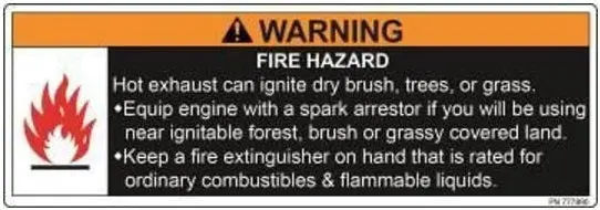 (777890) Decal,Fire Hazard,Ls 1