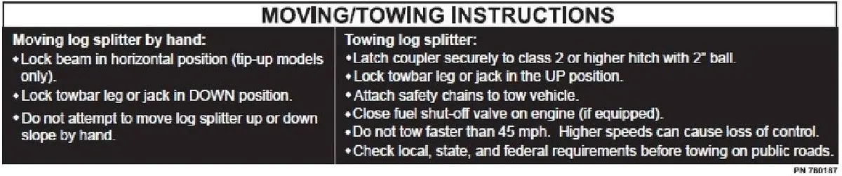 (780187) Moving/Towing Decal - L 1