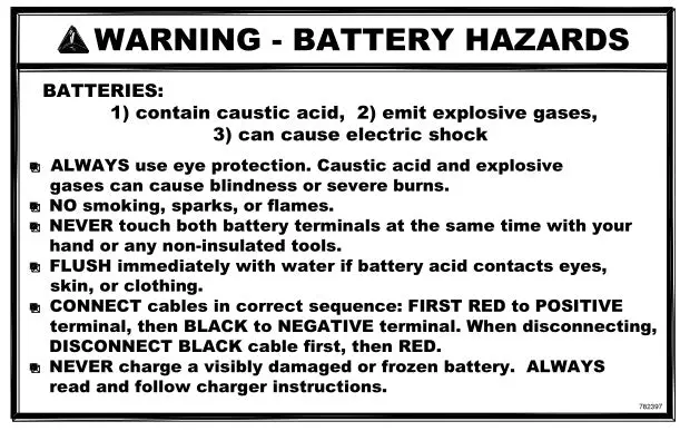 (782397) Decal,Battery Warning-Pw 1