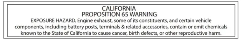 (784260) Ca Prop 65 Warning 1