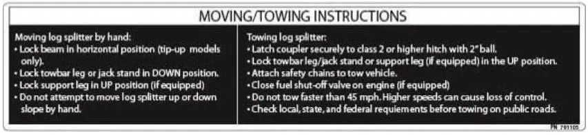 (791105) Moving/Towing Instructions 1