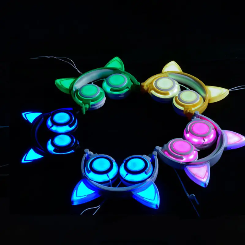 Kids Headphones Cat Ears Led Light 1
