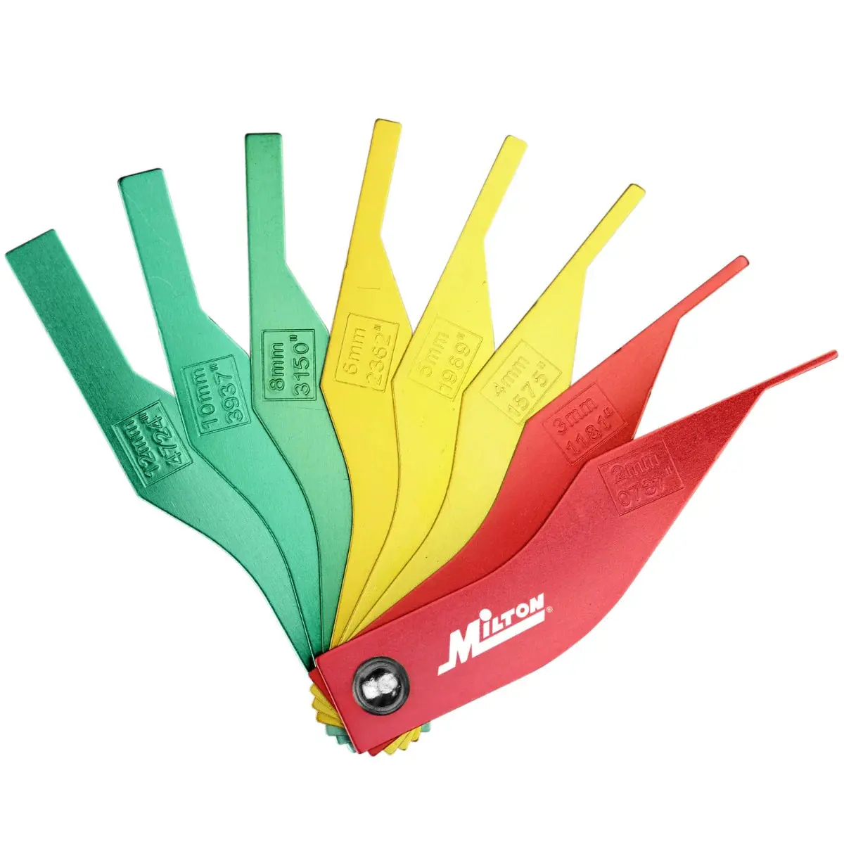 8-Piece Manual Brake Pad Gauge Metric/Sae Tool Set, Easy To Read Color Coded - 2Mm To 12Mm 1