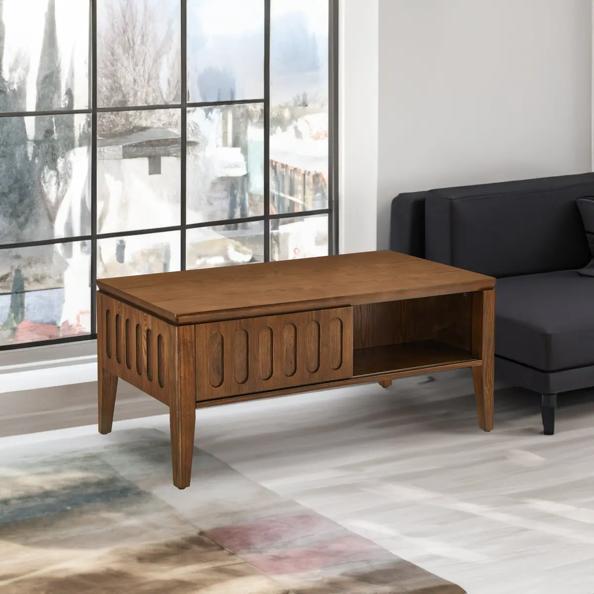 Early Century Style Flute Coffee Table 1