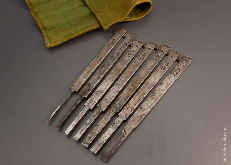 Set Of 7 Plow Plane Irons Marples - 98658 1