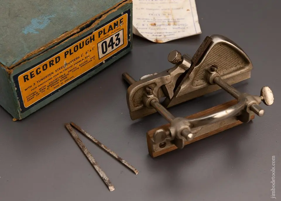 100% Complete! Record No. 043 Plough Plane In Original Box - 98695 1