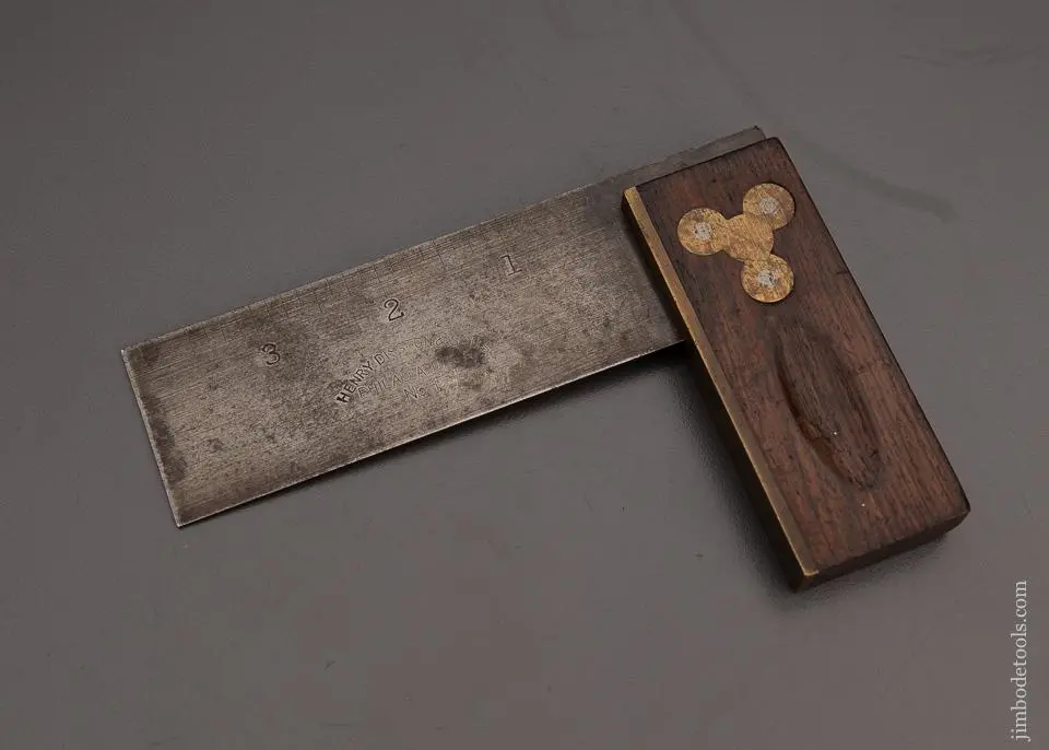 Henry Disston & Sons No. 1 Four Inch Rosewood Try Square - 98975 1