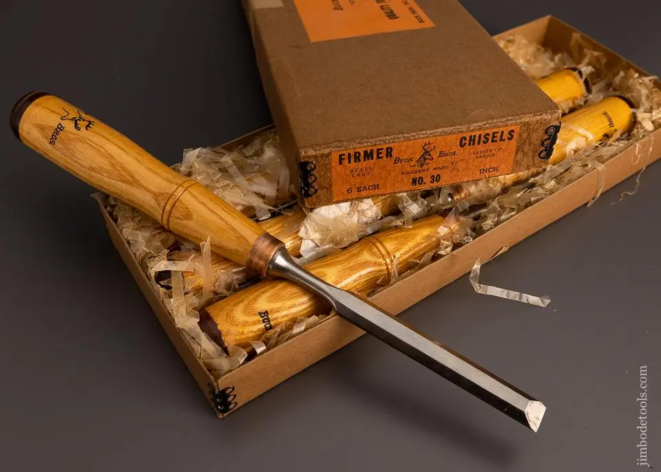 Dead Mint In Box Buck Bros. 1/2 Inch Firmer Chisels (6) - 99242 1