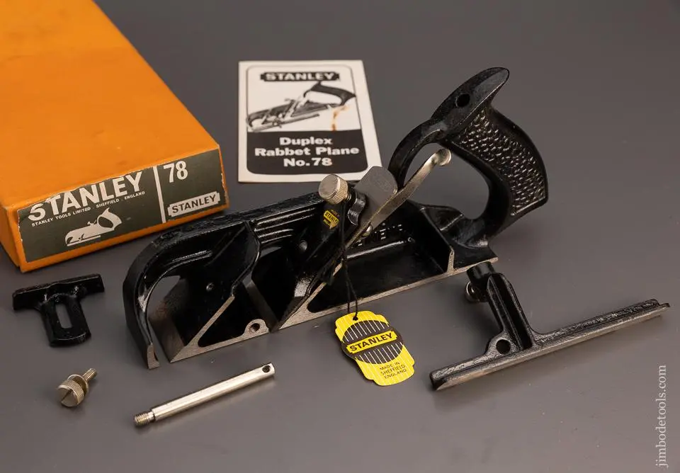 Stanley No. 78 Duplex, Rabbet, And Filletster Plane With Tag Mint In Box - 99272 1