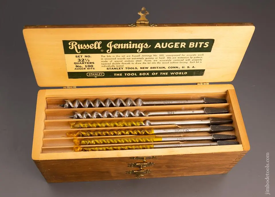 Complete Set Of 13 Russell Jennings Auger Bits In Original Three Tiered Box - 99308 1