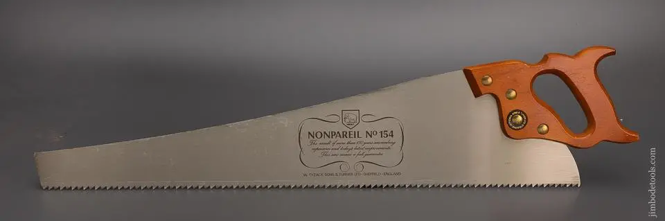 Mint Tyzack Sons & Turner Nonpareil No. 154 Hand Saw - 99354 1