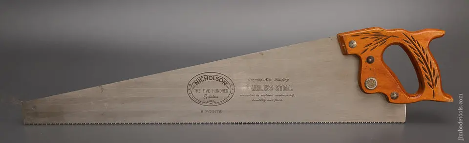 Mint Nicholson “The Five Hundred” Stainless Steel Hand Saw - 99360 1