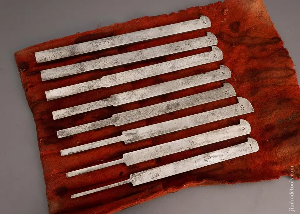 Fine Set Of 8 Plow Plane Irons - 99418 1