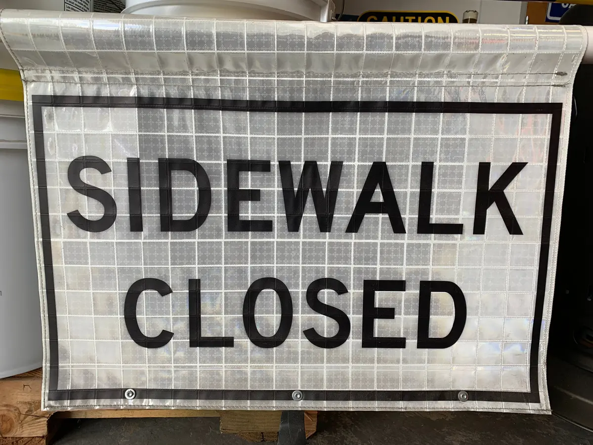 Cone Bar Sign Sidewlk Clsd Ref 1